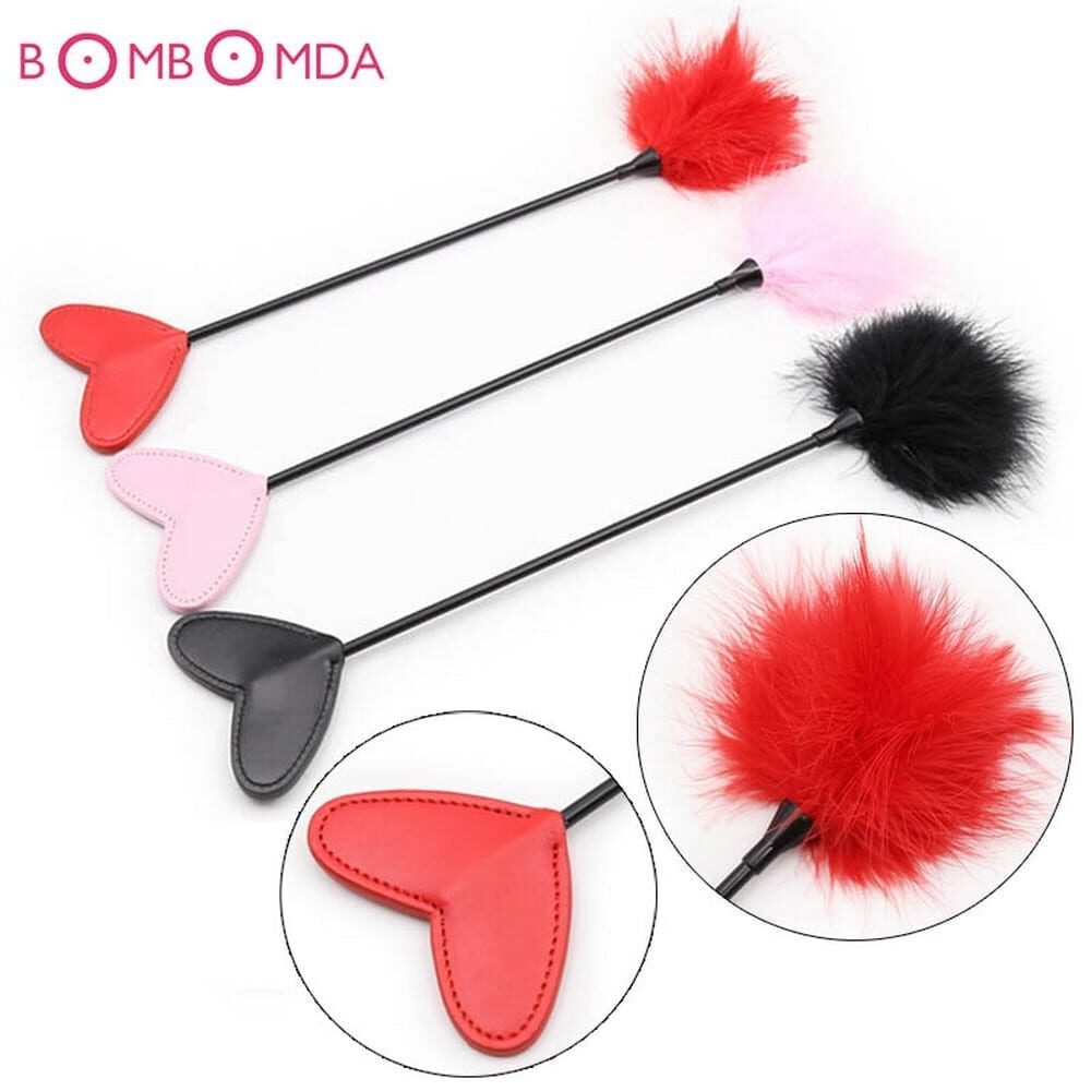 Love bird feathers in colors (red, black, pink)